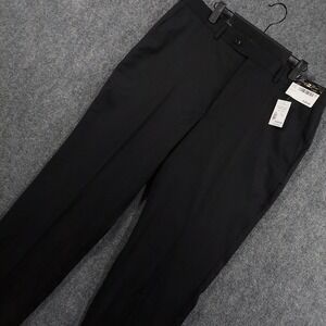 NEW Pronto Uomo Dress Pants Mens 38x36 Black Wool Pronto FF Slim Unhemmed